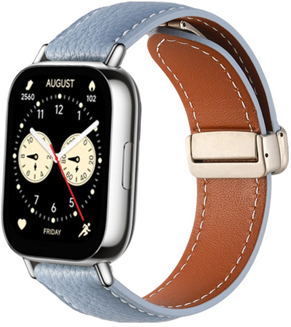 더조은셀러 샤오미 레드미 호환 D버클 천연 가죽 마그네틱 스트랩, 블루