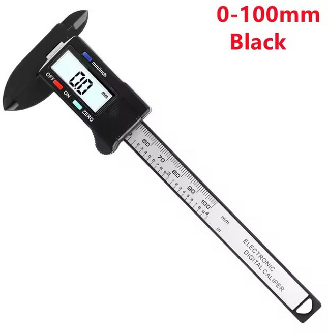 100MM 150MM 전자 디지털 눈금자 도구 탄소 캘리퍼스 버니어 미터 섬유 다이얼 게이지 측정, 0 100mm bla