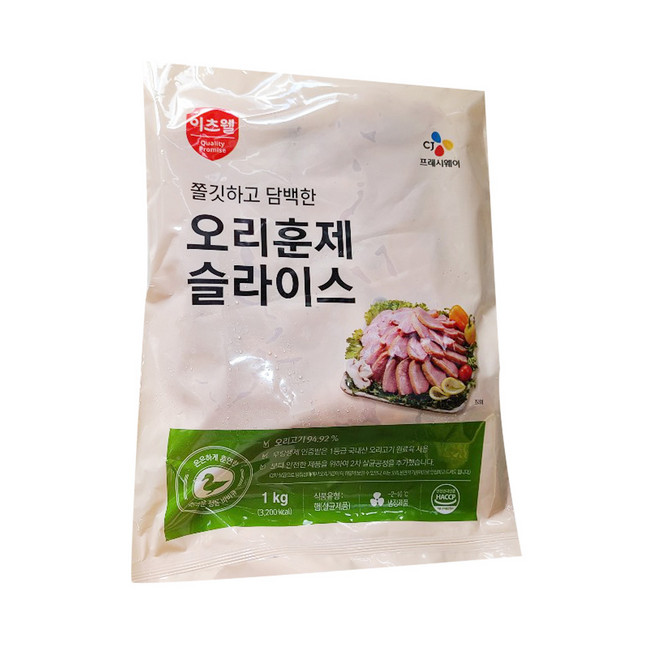 씨제이 이츠웰훈제오리슬라이스1kg, 1kg, 1개