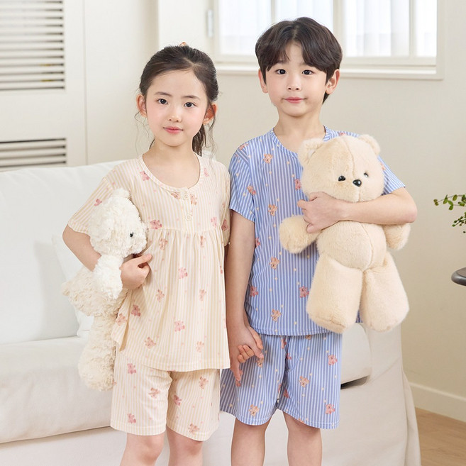 투위 여름 냉감 캐릭터 가족잠옷 반팔 잠옷세트 아동파자마