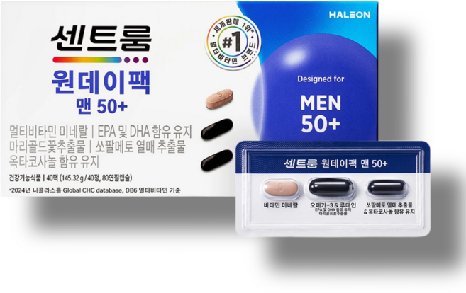 센트룸 원데이팩 50+ 맨 40팩, 1개, 40회분