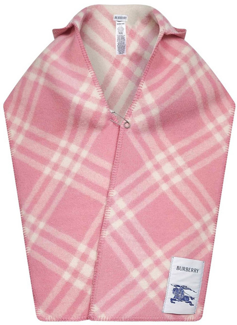 버버리 체크 패턴 후드 스카프