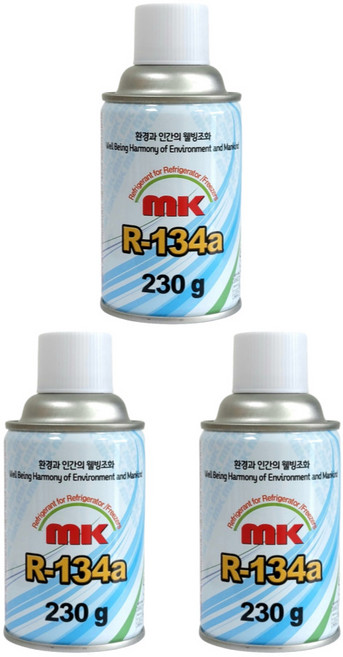 KC인증 자동차 냉매 가스 R134a mk냉매 에어컨 성능향상 냉매 보충, mk냉매 3캔(충전도구 별도구매)