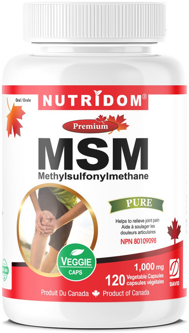 뉴트리돔 MSM 식이유황 1000mg 120캡슐 천연성분 엠에스엠 관절과 연골 건강 지원 캐나다 직구, 1개, 120정
