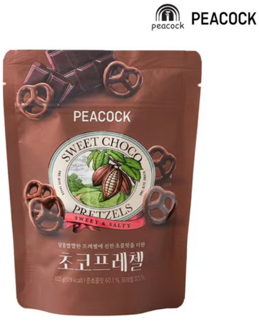 진한 초콜릿을 더한 초코 프레첼, 105g, 4개