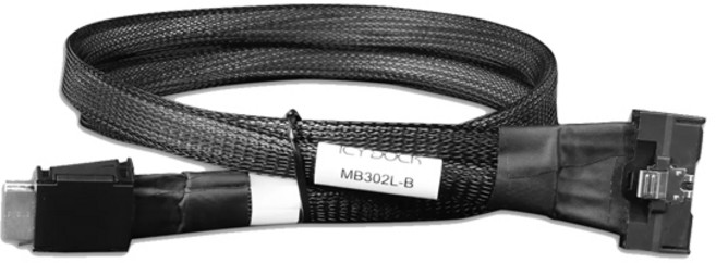 ICY DOCK MB302L-B MCIO 8i SFF-TA-1016 to 2x Oculink 4i SFF-8611 케이블 (0.5m), 0.5m, 1개