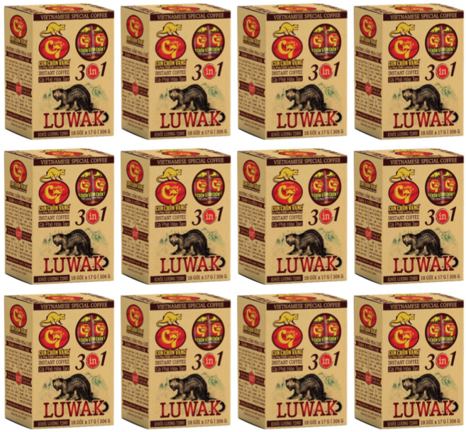 [대용량] 베트남 루왁 골든 위즐 C7 족제비 고급 황금 커피 17g x 18개, 18개입, 12개
