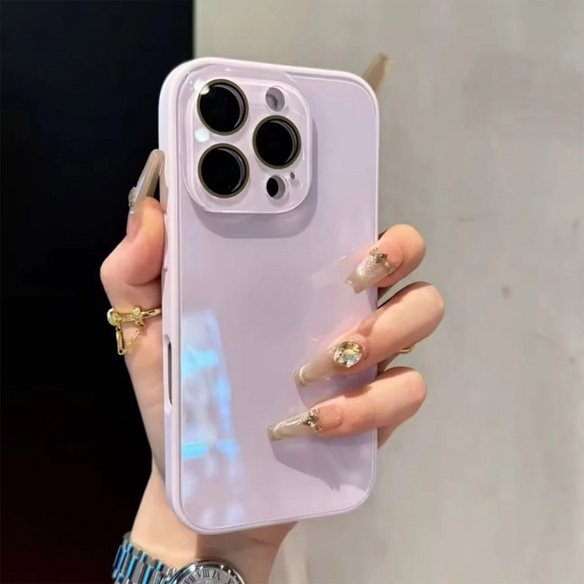 트랜픽 글라스 연퍼플 스프링민트 아이폰케이스