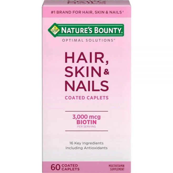 Nature's Bounty Optimal Solutions 헤어 스킨 & 네일 포뮬라 60 당의정, 무맛 - 쿠팡