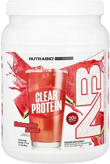 뉴트라바이오 NutraBio Performance Clear Protein Watermelon Breeze 1.1 lb 494 g, 뉴트라바이오 NutraBio, Performance,, 1 - 쿠팡