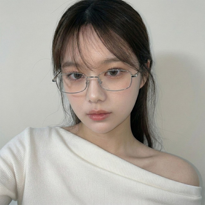 블링살롱 긱시크 슬림 사각 스퀘어 메탈 은테 안경 안경테