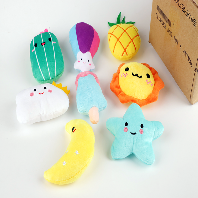 클라우더 강아지 놀이 장난감 봉제 인형 장난감 8종 세트 22번, 1박스, 혼합색상