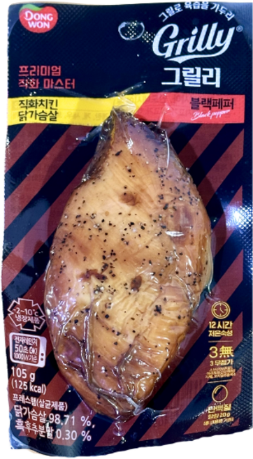 동원 그릴리 직화치킨 닭가슴살 블랙페퍼-아이스팩+보냉팩 포장, 10개, 105g