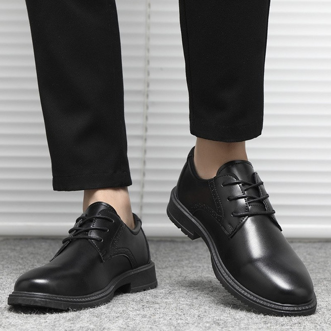 ANYOU 남성 블랙 정장구두 경량 키높이 4cm 출근용 면접 구두
