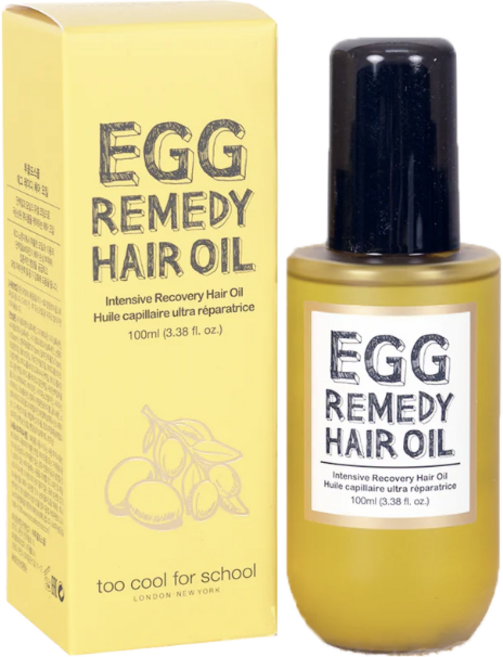 too cool for school EGG REMEDY HAIR OIL 雞蛋護髮油 深層滋養修護, 1個, 100ml