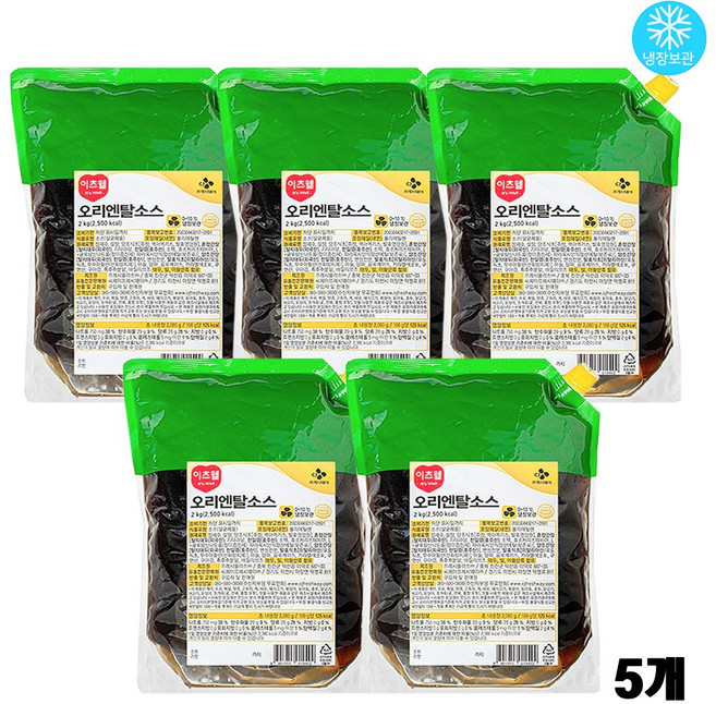 CJ 이츠웰 오리엔탈소스 2kg x 5개 / 냉장 오리엔탈드레싱 샐러드 한식 일식 씨푸드 소스, 1개, 10kg