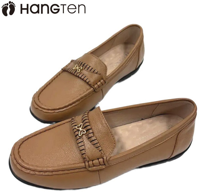 행텐 가죽 여성 단화 부드러운 천연가죽 데일리 슈즈