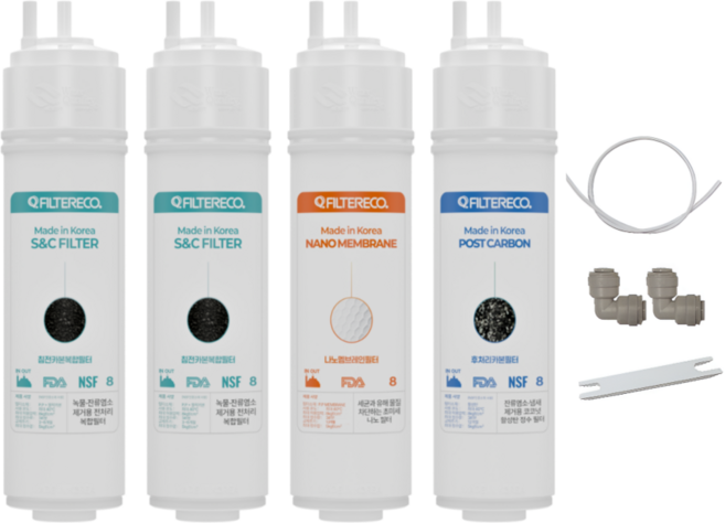 현대큐밍 정수기 HP-830SB 필터 호환 25cm 최고급형 세트, 1개, HP-830SB 1세트 (1+1+1+1)
