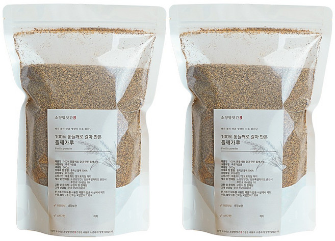 소양방앗간 껍질째 갈아 만든 들깨가루, 2개, 500g