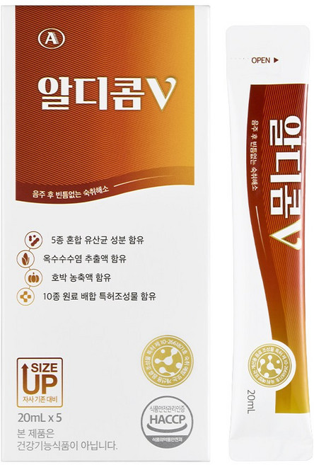 [공식] 숙취해소제 알디콤V 5포입, 1개, 100ml