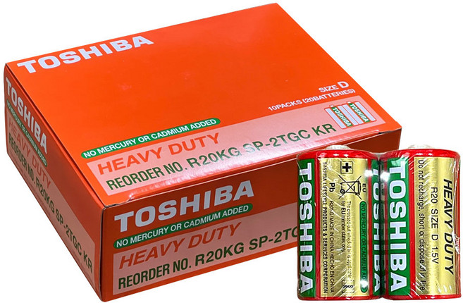 도시바 망간건전지 DM(R20)사이즈 1.5V / 20알, 1개, 20개입