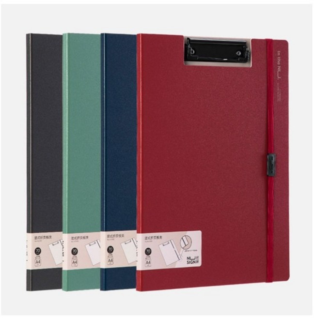 델리 누사인 고정 스트랩 클립보드 A4, Navy, 1개