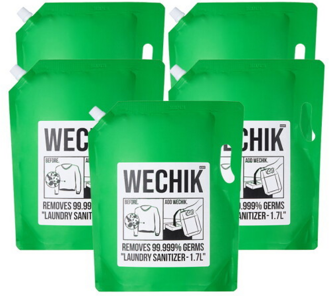 위칙 소독 섬유유연제 (리필 ), 1.7L, 5개