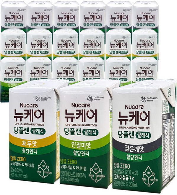 뉴케어 당플랜 3종혼합 (6팩씩18팩) 호두맛 인절미맛 검은깨맛, 18개, 200ml