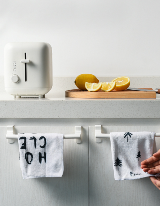 [리리즈] 무타공 걸이형 모던센츄리 감성적인 다용도 깔끔한 행주걸이, 화이트,1SET, 1개