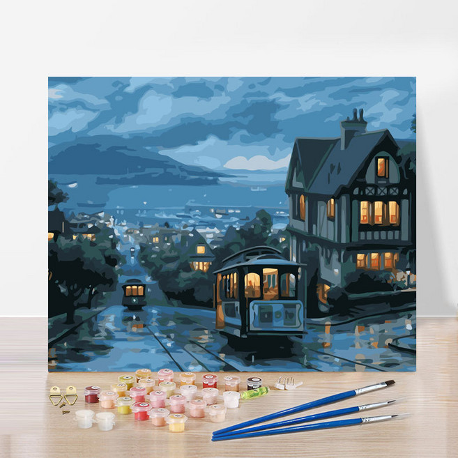 마이 DIY 갤러리 명화 유화 그려보기 디지털 유화 거실 장식 그림 원더 랜드 풍경, 1개