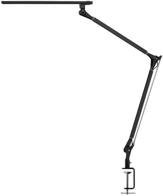 UPLIFTDESK E7 LED 클램프 데스크 램프 조절식 3색 모드 딤머블 블랙 아키텍트 조명 스탠딩 홈오피스 듀얼모니터, 단일 블랙 클램프 전용 1개