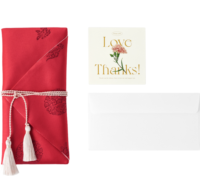 우아한 명절 용돈 봉투 예단봉투 보자기봉투, 레드, 1개