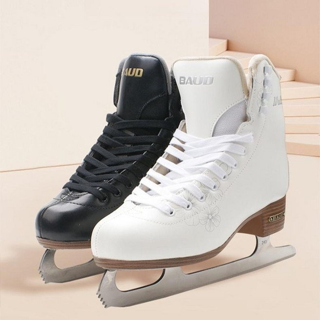 BAUD 입문용 피겨화 성인 스케이트화 빙상 아이스 초보 신발, 175, 블랙