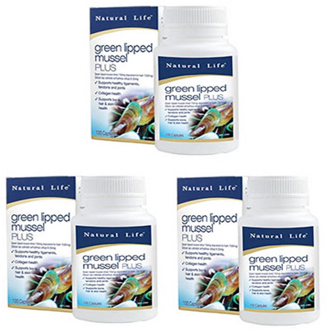 네츄럴 라이프 고함량 초록입홍합 7500mg 100캡슐 x 3개, 100정