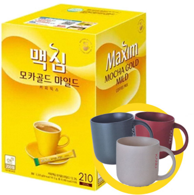 맥심 모카골드 12g 210개입 + 랜덤 머그컵, 1개