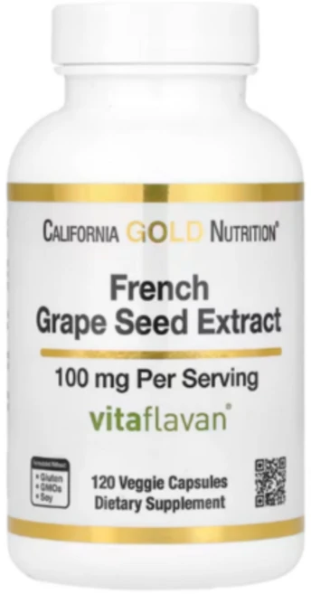 캘리포니아골드 프랑스산 포도씨추출물 100mg 120베지캡슐 (4개월분), 120정, 1개 - 쿠팡