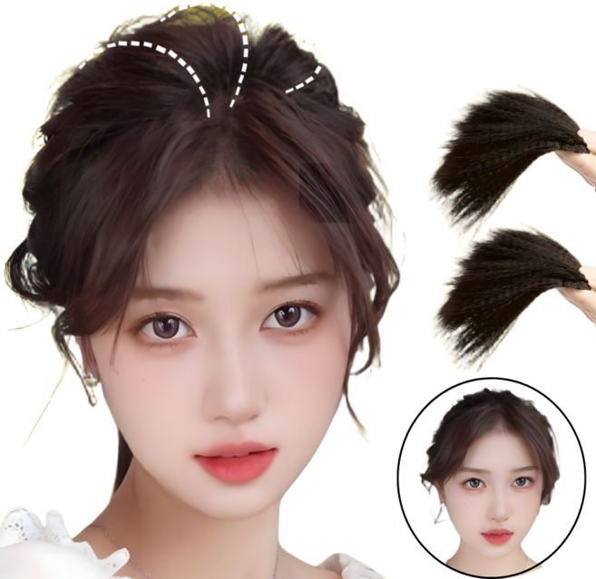 디올드 독보적인풍성함 머리뽕 뒤통수 정수리 후까시, 내추럴블랙(10cm), 2개