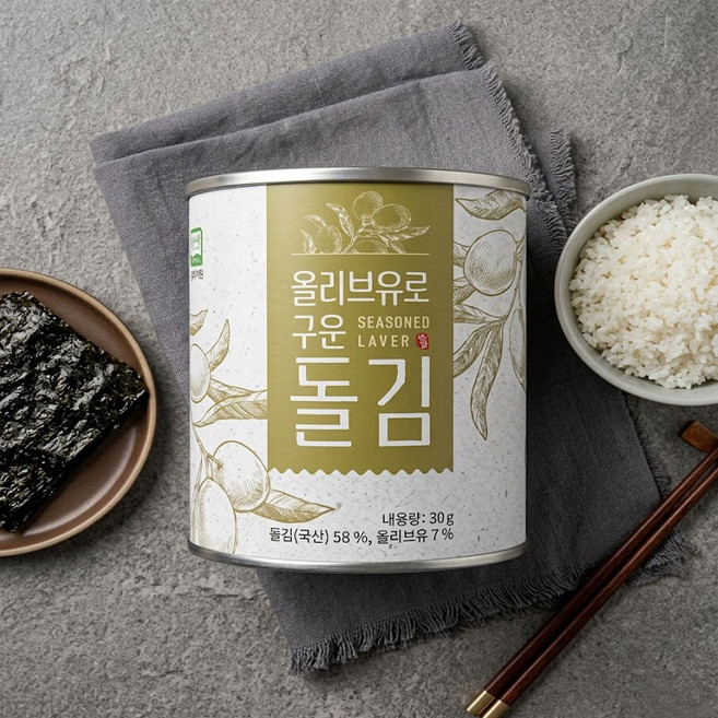 자양 올리브유 캔김 곱창 돌김 세트, 4개