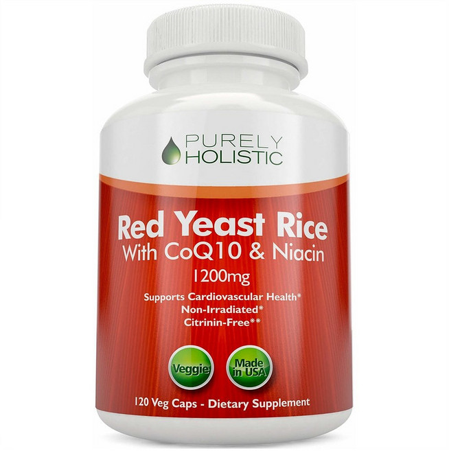 Purely Holistic Red Yeast Rice 퓨얼리홀리스틱 레드 이스트 라이스 홍국 120정, 1개