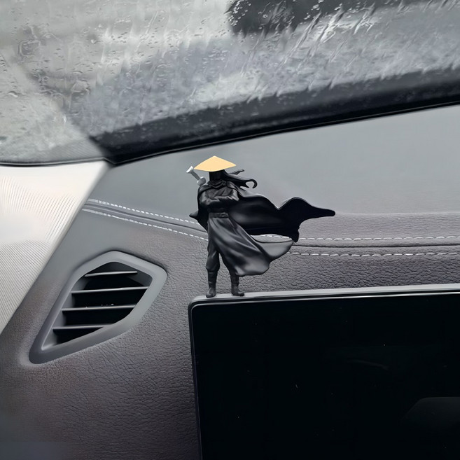 무림고수 차량 피규어 대시보드 장식 네비게이션 꾸미기 귀여운 자동차 실내 소품, 1개, 망토 고수