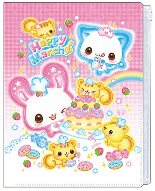 옐상 헤이세이 팬시 지퍼 클리어 파일 6P 2종, 1개, 해피마치