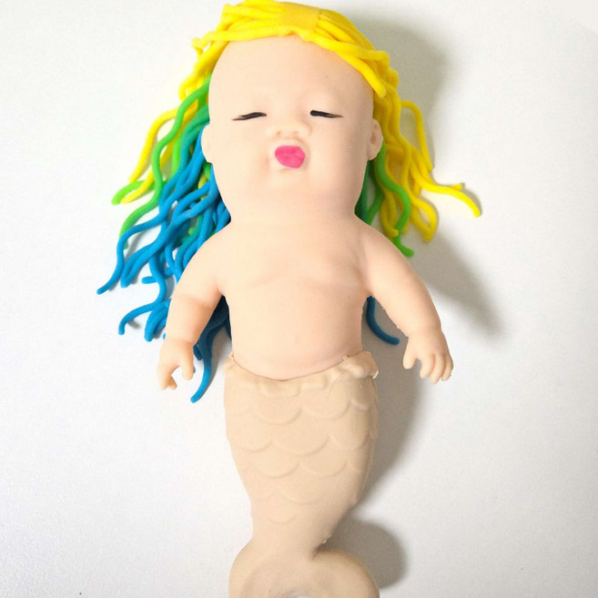 리빙릿 엽기 베이비 말랑이 촉감놀이 스퀴시 주물럭 스트레스해소, 1개, 인어공주