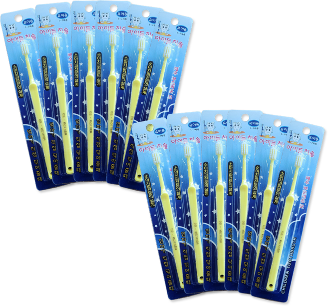 덴탈서치 어린이 치솔 유아용 미세모 보호자 치솔, 1세트, 12개입