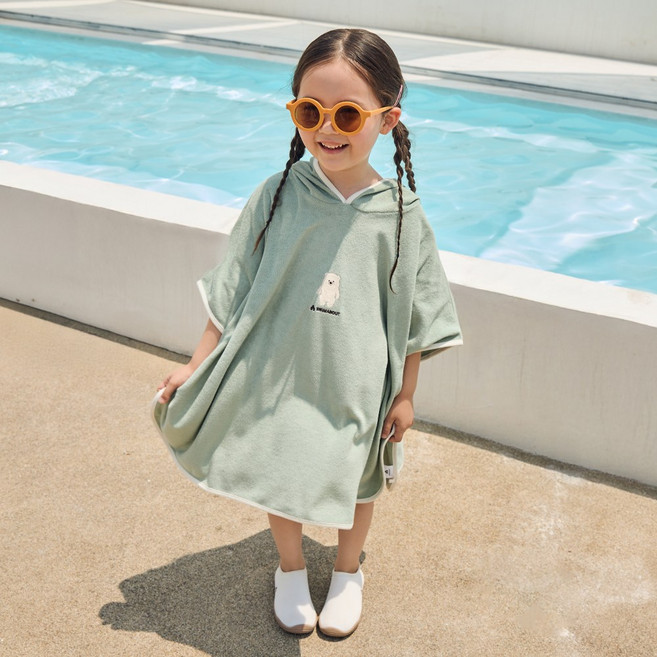 스윔어바웃 아동용 밍곰 어린이 비치가운 후드 물놀이 수건