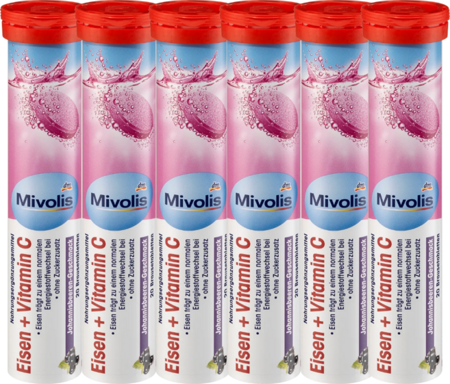 "당일출고" 미볼리스 철+비타민C 발포비타민 20정 6개 Mivolis Eisen Vitamin C Brausetabletten 6set, 1개