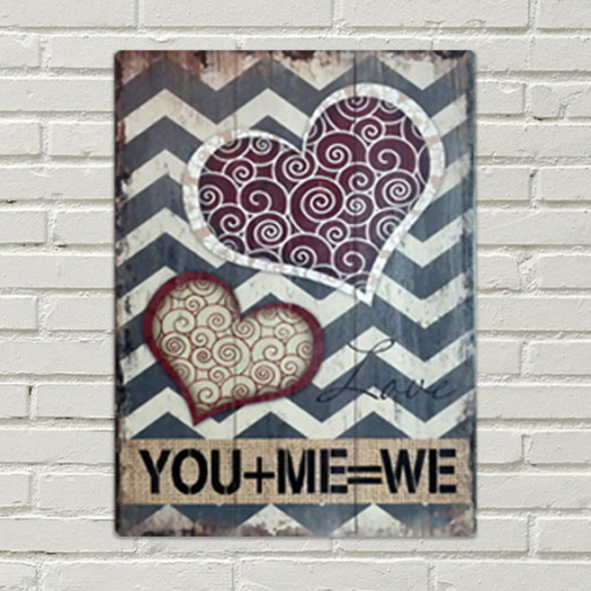 더웨스트 대형 빈티지 우드 페인팅 액자 고급형 인테리어 그림, 17. 유앤미