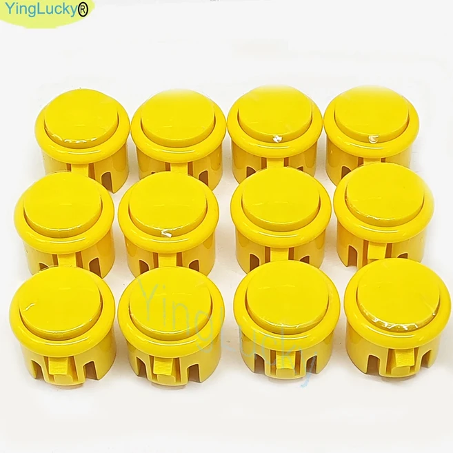 12pcs 아케이드 푸시 버튼 Sanwa Hitachi 컨트롤러 네오 지오 Nintendo 조이스틱 DIY 키트 마이크로, 04 12pcs-30mm-yellow