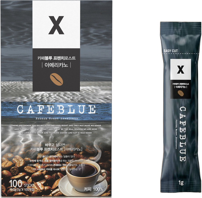 카페블루 프렌치로스트 아메리카노 1g * 100T, 1개, 100개입