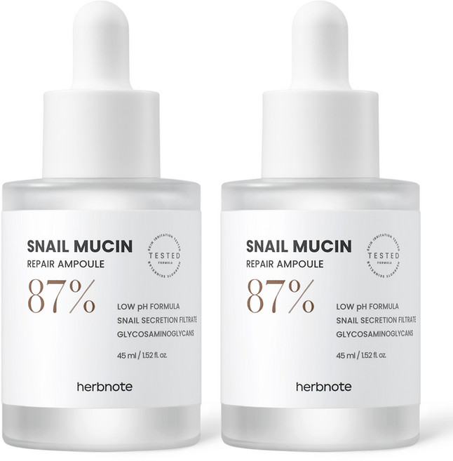 허브노트 스네일 리페어 앰플 2개, 45ml