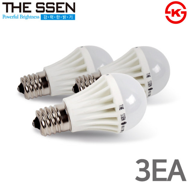 더쎈 LED 미니크립톤 전구 3W E17, 전구색, 3개